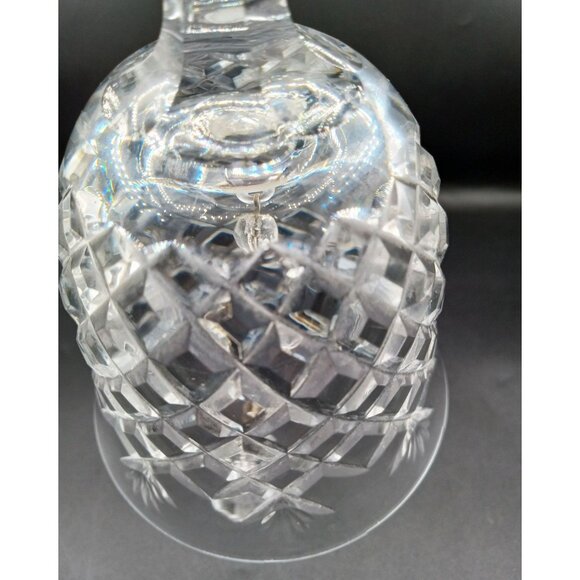 Bell Glass Diamond Cut Pattern Vintage 6 Inch Musical Decor Acrylic Bead Stone - Picture 15 of 16